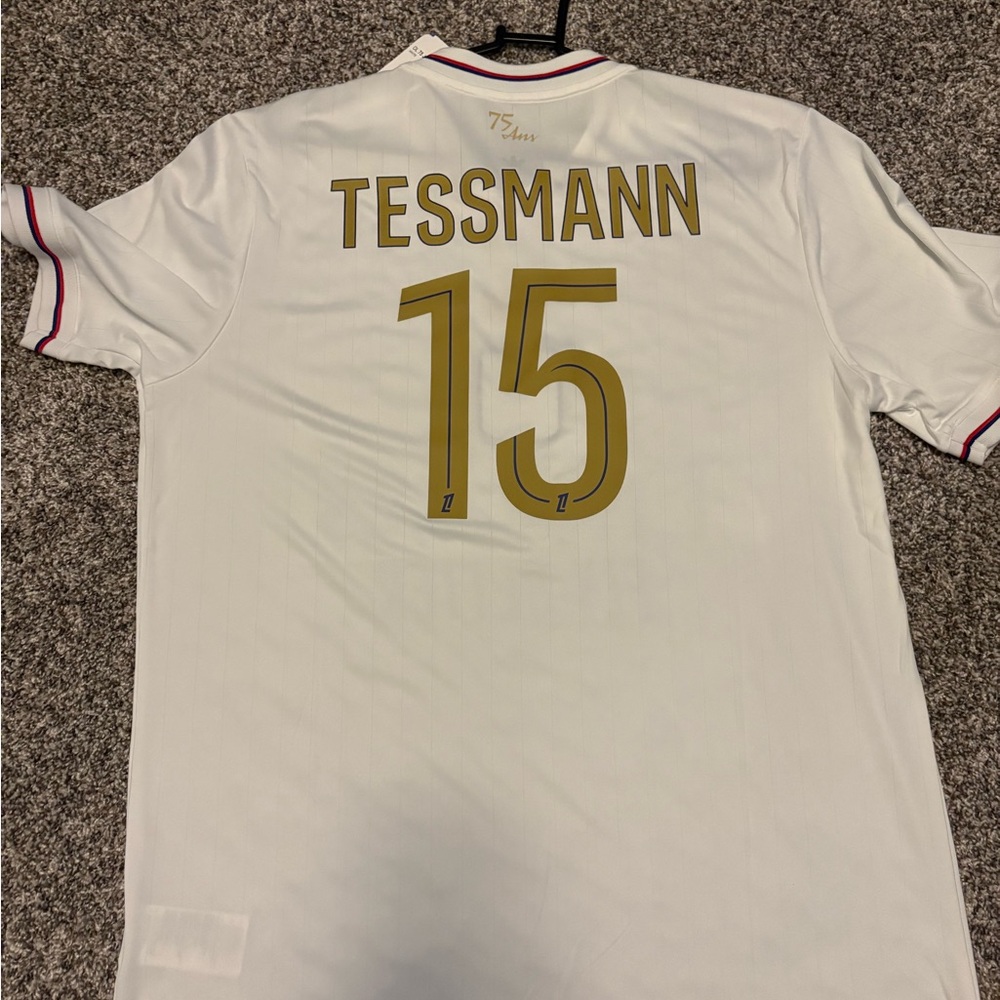 Adidas Lyon 75Ans Jersey Sz l Bnwt - Tessmann Olympique Lyonnais France Soccer